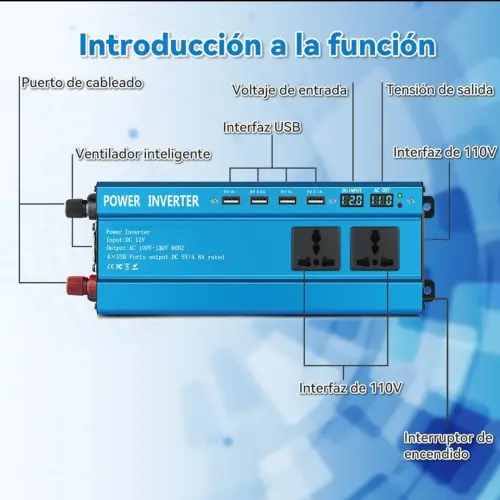 Inversor convertidor de corriente 12v 2000w's photo #2