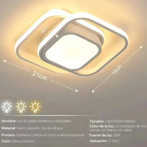Lampara de techo moderna led — imagen 2