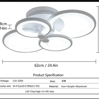 Lampara led de 4 circulos grande's photo #1