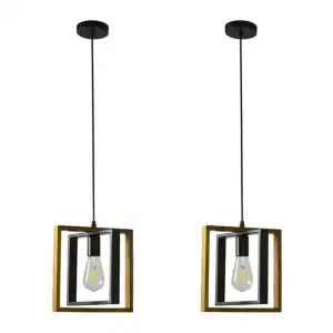 Set de 2 lamparas colgantes modernas vintage miniatura 1