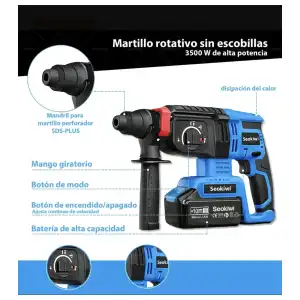 kit inalmbrico atornilladora/ rotomartillo/ pulidora miniatura 4