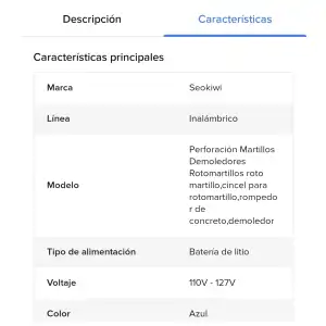kit inalmbrico atornilladora/ rotomartillo/ pulidora miniatura 6
