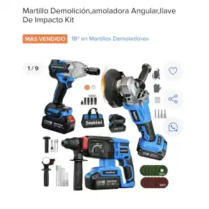 kit inalmbrico atornilladora/ rotomartillo/ pulidora miniatura 2