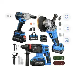 kit inalmbrico atornilladora/ rotomartillo/ pulidora miniatura 1