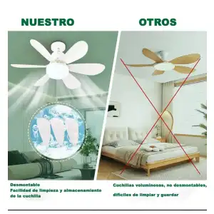 Lampara ventilador de techo 52cm miniatura 4