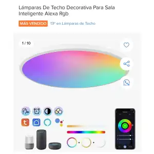 Lampara de techo moderna redonada rgb miniatura 1