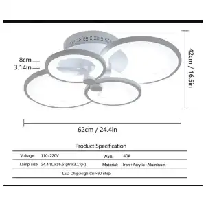 Lampara led de 4 circulos grande miniatura 2