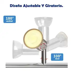 Lampara de riel plata c/6bombillas gu10 miniatura 4