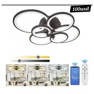 Lampara led 6 circulos blanca y negra miniatura 1