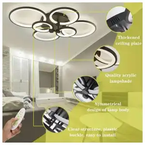Lampara led 6 circulos blanca y negra miniatura 4