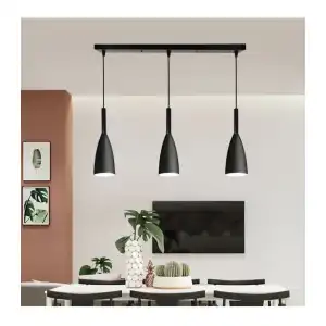 Lampara colgante 3 copas negras miniatura 1