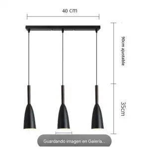 Lampara colgante 3 copas negras miniatura 2