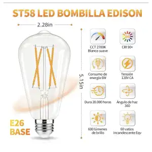 Bombillos Edison E26 E27 miniatura 2